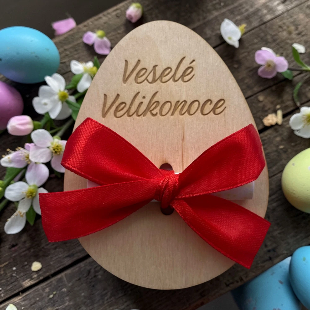 Velikonoční dřevěná obálka na peníze – vajíčko