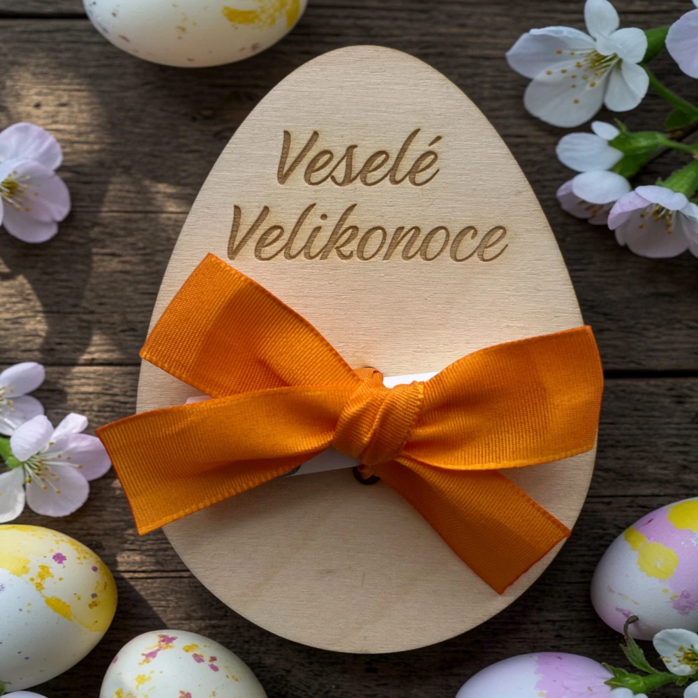 Velikonoční dřevěná obálka na peníze – vajíčko
