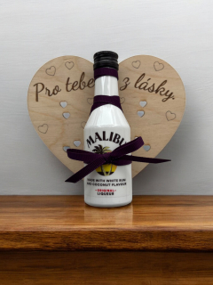 Dárkové dřevěné srdce s Malibu