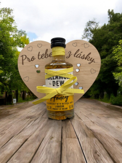 Dárkové dřevěné srdce s Tullamore D.E.W. Honey