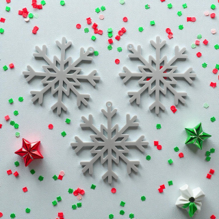 Set 3× 3D tištěná vánoční vločka – 10 cm