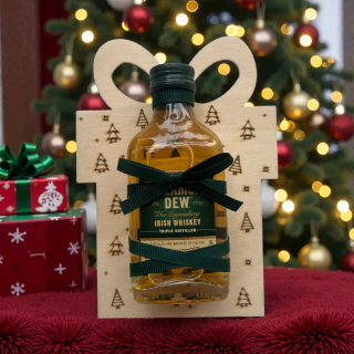 Dřevěný vánoční dáreček s mini Tullamore Dew