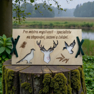 Dřevěná dvojitá obálka na peníze pro myslivce